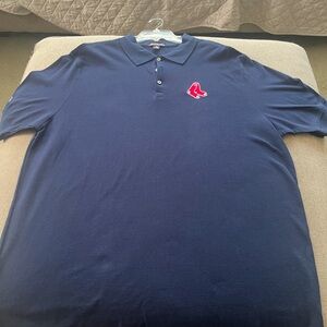 Antigua BOSTON RED SOX Blue Polo Shirt Classic Design Size XXL
